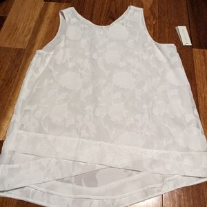 Cooper and Ella white tank with flowers